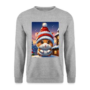 Anime Paysage D’hiver Hamster 1.4 - Sweat-shirt Unisexe - gris chiné - Devant - Alina (178cm) & Michal (187cm)