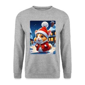 Anime Paysage D’hiver Hamster 1.8 - Sweat-shirt Unisexe - gris chiné - Devant - Alina (178cm) & Michal (187cm)