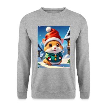 Anime Paysage D’hiver Hamster 1.6 - Sweat-shirt Unisexe - gris chiné - Devant - Alina (178cm) & Michal (187cm)