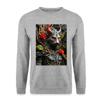 Spooky Plants Rat 1.1 - Unisex Sweatshirt - salt & pepper - Front - Alina (178cm) & Michal (187cm)