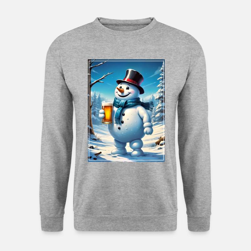 Christmas Snowman Beer 1.9 - Unisex Sweatshirt - salt & pepper