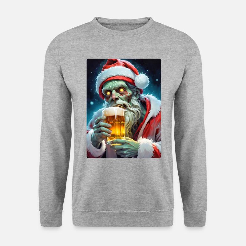 Weihnachten Zombie Bier 1.1 - Unisex Pullover - Weißgrau meliert