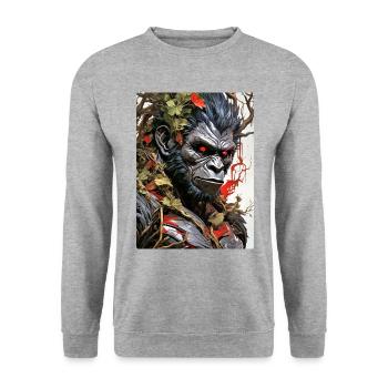 Spooky Plants Gorilla 1.5 - Unisex Sweatshirt - salt & pepper - Front - Alina (178cm) & Michal (187cm)