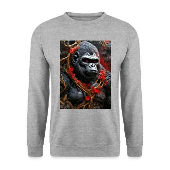 Plantes effrayantes Gorille 1.7 - Sweat-shirt Unisexe - gris chiné - Devant - Alina (178cm) & Michal (187cm)