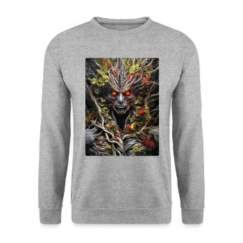Dino Plantes Effrayantes 1.4 - Sweat-shirt Unisexe - gris chiné - Devant - Alina (178cm) & Michal (187cm)
