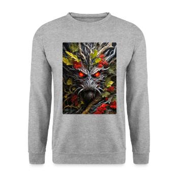 Spooky Plants Dino 1.3 - Unisex Sweatshirt - salt & pepper - Front - Alina (178cm) & Michal (187cm)