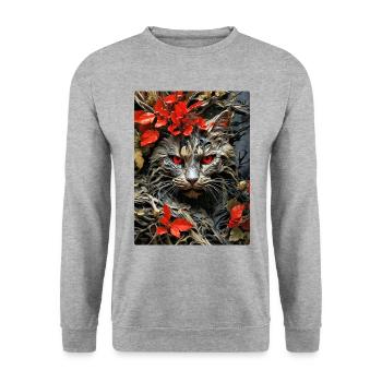 Spooky Plants Cat 1.5 - Unisex Sweatshirt - salt & pepper - Front - Alina (178cm) & Michal (187cm)