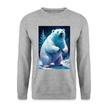 Winter Landscape Bears 1.9 - Unisex Sweatshirt - salt & pepper - Front - Alina (178cm) & Michal (187cm)