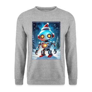 Robot Paysage d’Hiver 1.7 - Sweat-shirt Unisexe - gris chiné - Devant - Alina (178cm) & Michal (187cm)