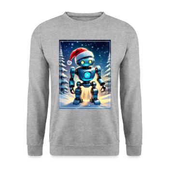 Winter Landscape Robot 1.10 - Unisex Sweatshirt - salt & pepper - Front - Alina (178cm) & Michal (187cm)