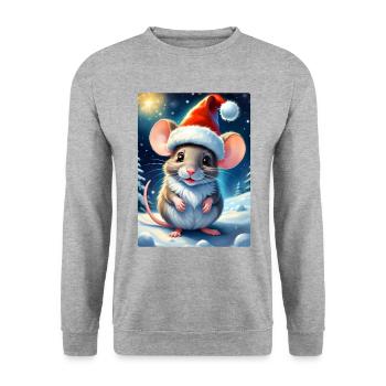 Souris paysage d’hiver 1.2 - Sweat-shirt Unisexe - gris chiné - Devant - Alina (178cm) & Michal (187cm)