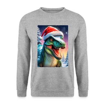 Winter Landscape Dino 2.2 - Unisex Sweatshirt - salt & pepper - Front - Alina (178cm) & Michal (187cm)
