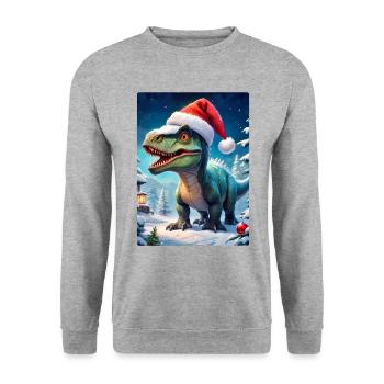 Winter Landscape Dino 2.3 - Unisex Sweatshirt - salt & pepper - Front - Alina (178cm) & Michal (187cm)