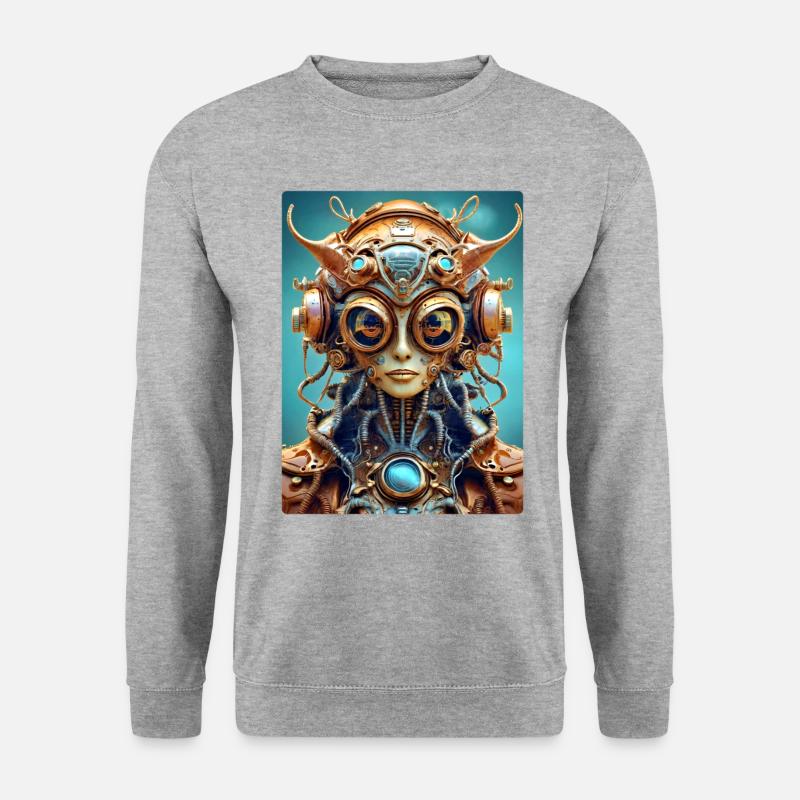 Steampunk Alien 1.18 - Unisex Pullover - Weißgrau meliert
