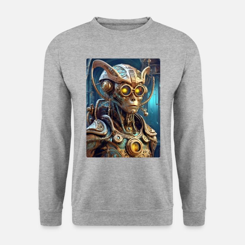 Steampunk Alien 1.4 - Unisex Pullover - Weißgrau meliert