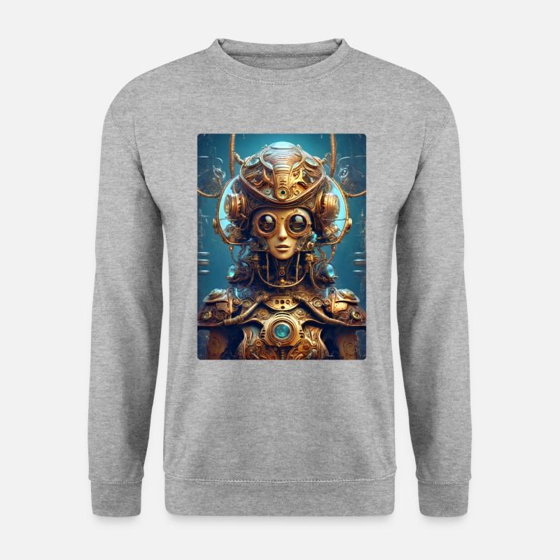 Steampunk Alien 1.15 - Unisex Pullover - Weißgrau meliert