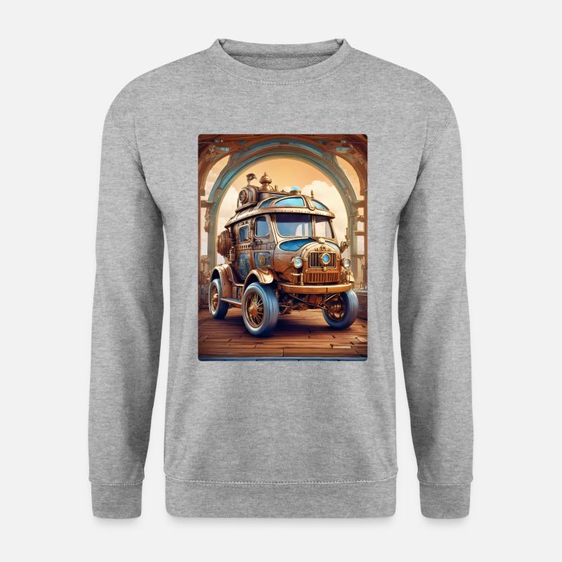Steampunk Automobile 1.17 - Unisex Pullover - Weißgrau meliert