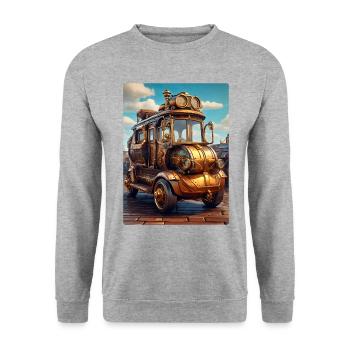 Steampunk Automobile 1.6 - Unisex Pullover - Weißgrau meliert - Vorne - Alina (178cm) & Michal (187cm)