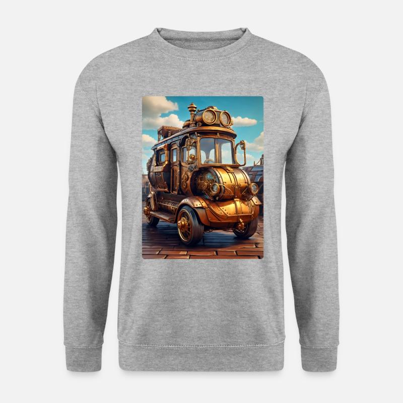 Steampunk Automobile 1.6 - Unisex Pullover - Weißgrau meliert