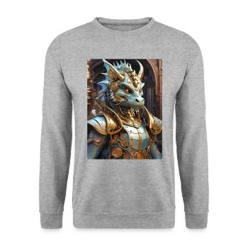 Steampunk Dragon 1.18 - Unisex Sweatshirt - salt & pepper - Front - Alina (178cm) & Michal (187cm)