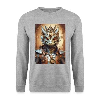 Steampunk Dragon 1.7 - Unisex Sweatshirt - salt & pepper - Front - Alina (178cm) & Michal (187cm)