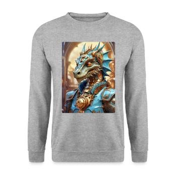 Steampunk Dragon 1.5 - Unisex Sweatshirt - salt & pepper - Front - Alina (178cm) & Michal (187cm)
