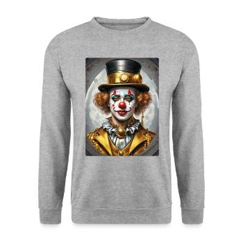 Clown Steampunk 1.16 - Sweat-shirt Unisexe - gris chiné - Devant - Alina (178cm) & Michal (187cm)
