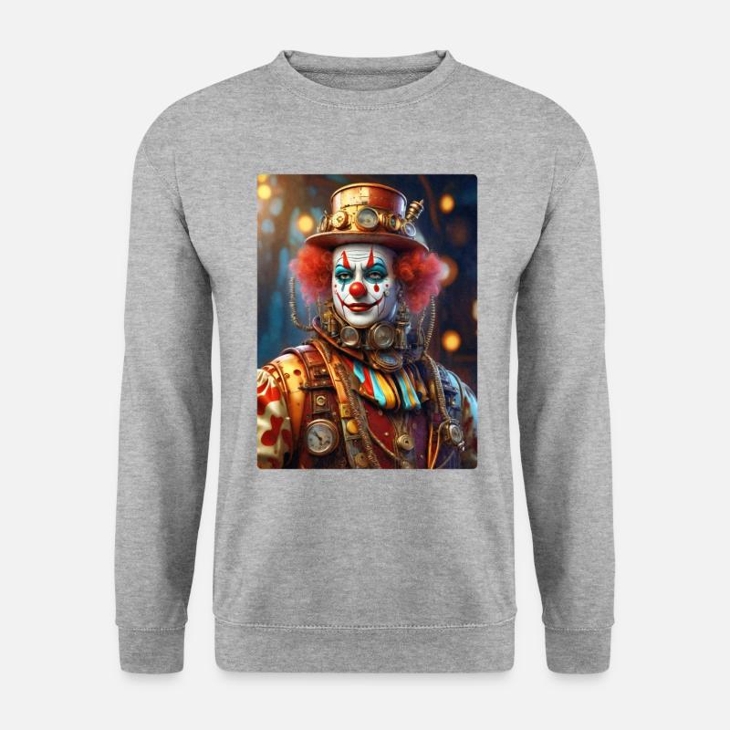 Steampunk Clown 1.9 - Unisex Pullover - Weißgrau meliert