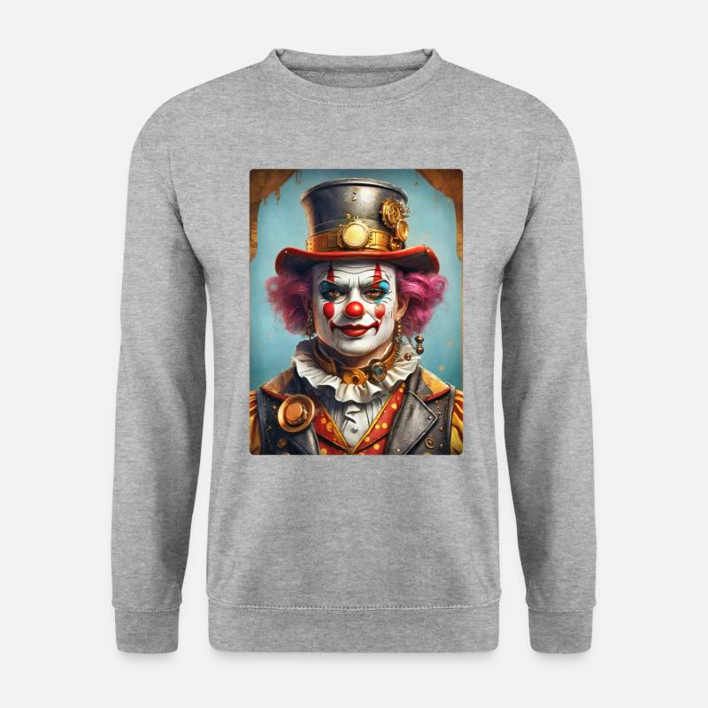 Steampunk Clown 1.13 - Unisex Pullover - Weißgrau meliert