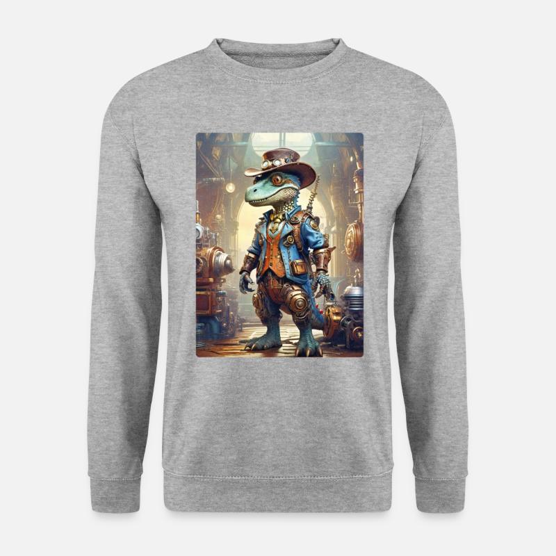 Steampunk Dino 1.11 - Unisex Sweatshirt - salt & pepper