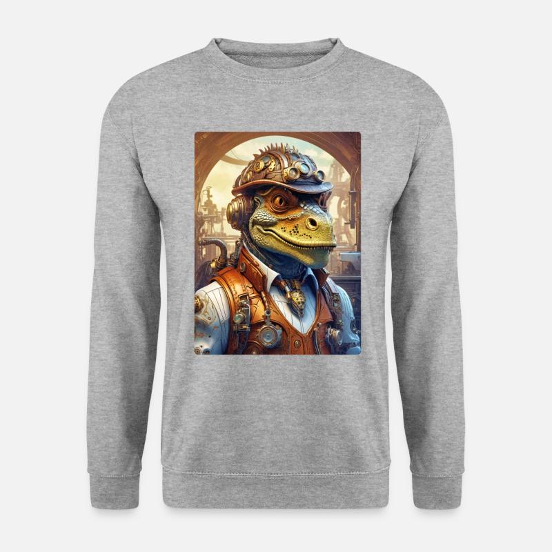 Steampunk Dino 1.5 - Unisex Sweatshirt - salt & pepper