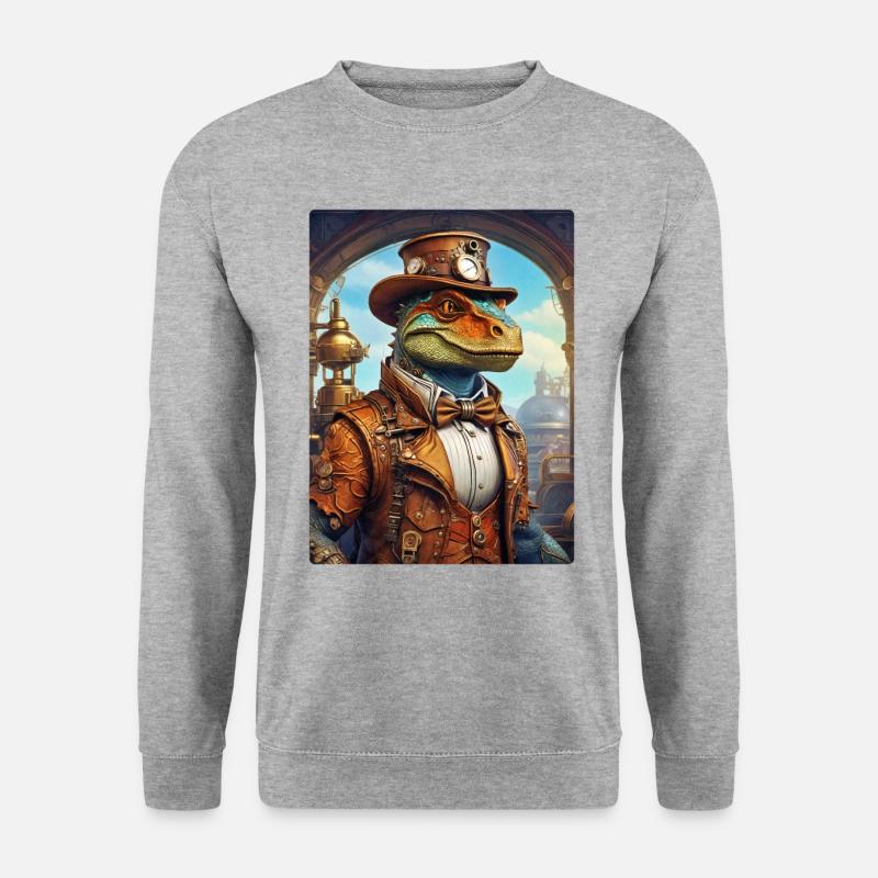 Steampunk Dino 1.1 - Unisex Sweatshirt - salt & pepper