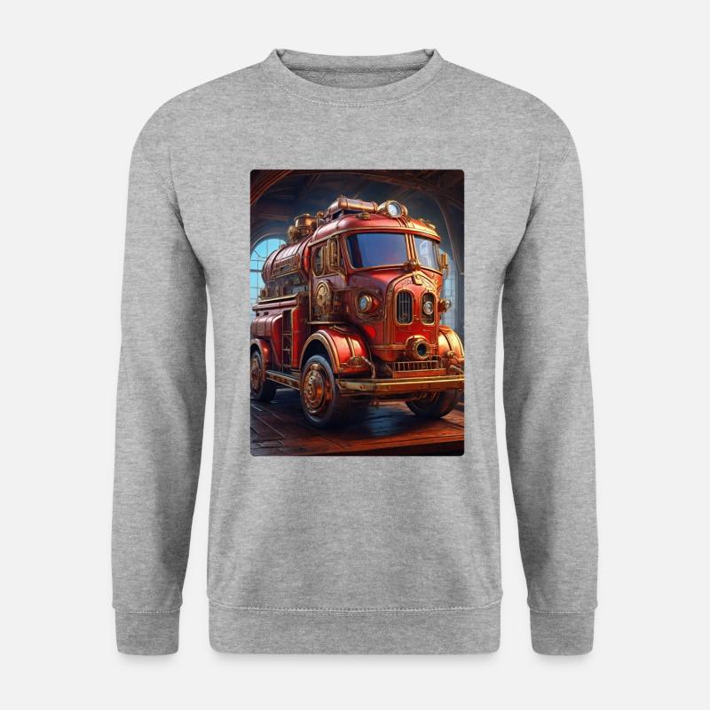 Camion de pompiers steampunk 1.9 - Sweat-shirt Unisexe - gris chiné