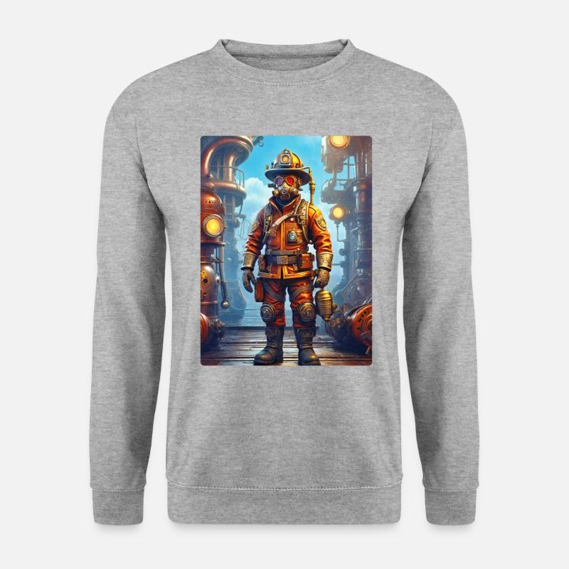 Steampunk Firefighter Man 1.11 - Unisex Sweatshirt - salt & pepper
