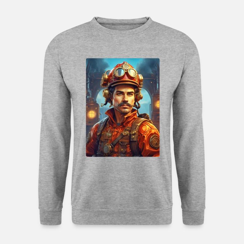 Steampunk Firefighter Man 1.32 - Unisex Sweatshirt - salt & pepper