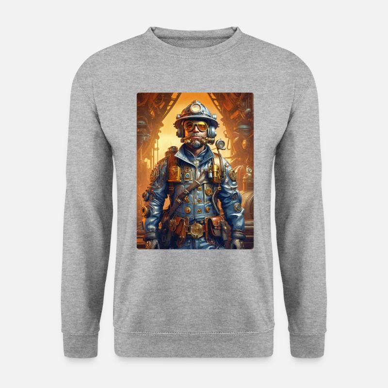 Steampunk Firefighter Man 1.20 - Unisex Sweatshirt - salt & pepper