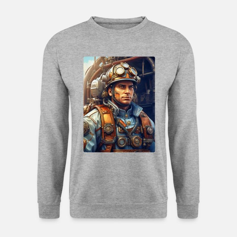 Steampunk Firefighter Man 1.29 - Unisex Sweatshirt - salt & pepper