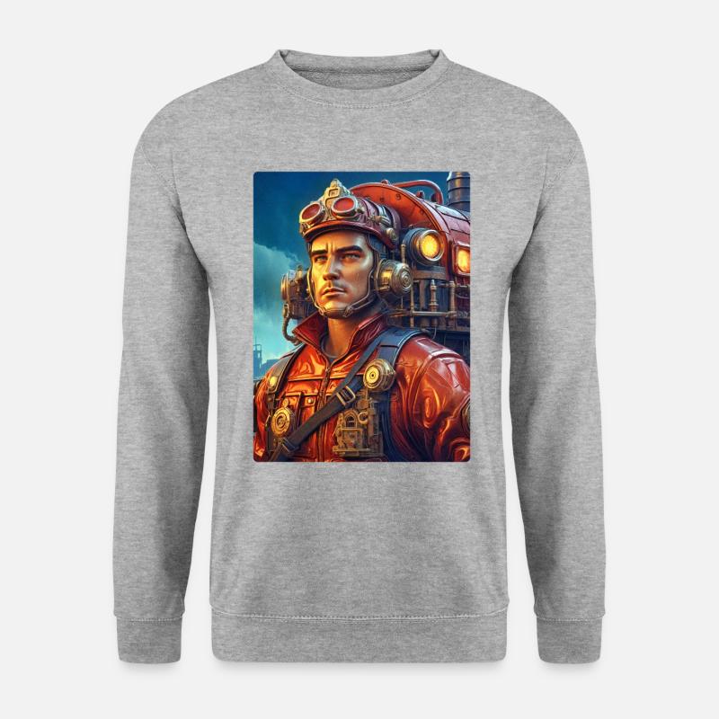 Steampunk Firefighter Man 1.15 - Unisex Sweatshirt - salt & pepper