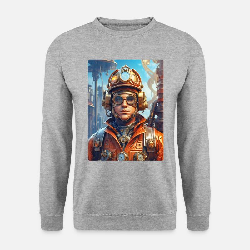 Steampunk Firefighter Man 1.26 - Unisex Sweatshirt - salt & pepper