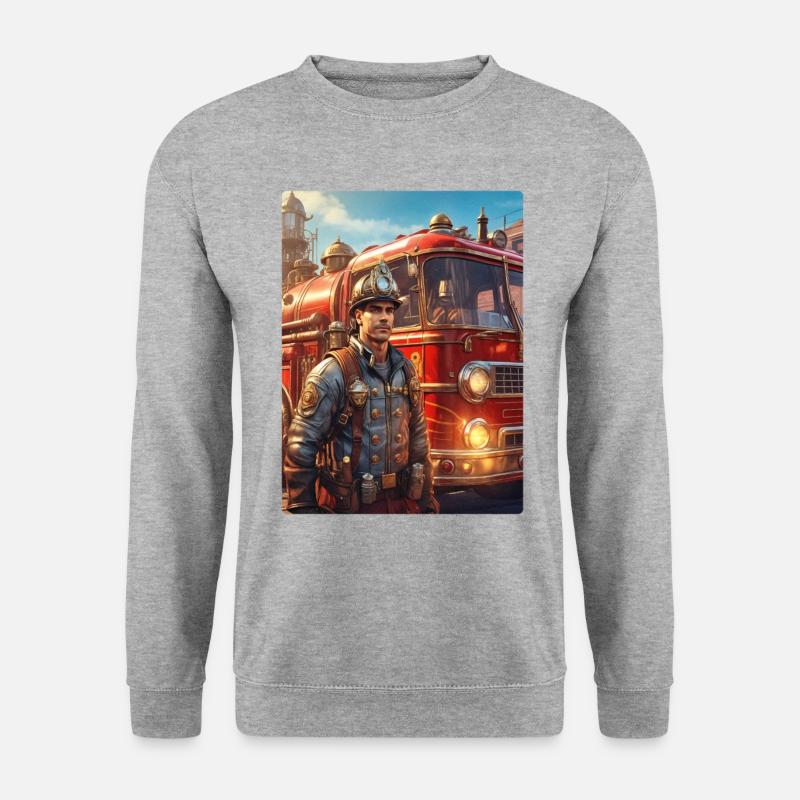 Steampunk Firefighter Man 1.40 - Unisex Sweatshirt - salt & pepper