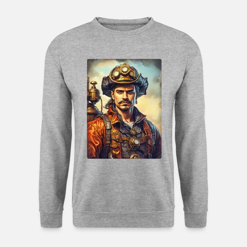 Steampunk Firefighter Man 1.38 - Unisex Sweatshirt - salt & pepper