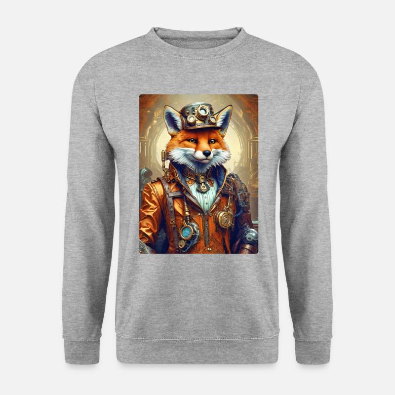Steampunk Firefighter Fox 1.9 - Unisex Sweatshirt - salt & pepper
