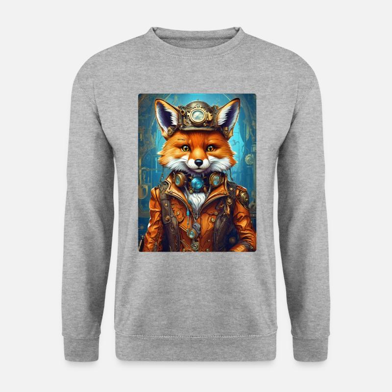 Steampunk Firefighter Fox 1.13 - Unisex Sweatshirt - salt & pepper