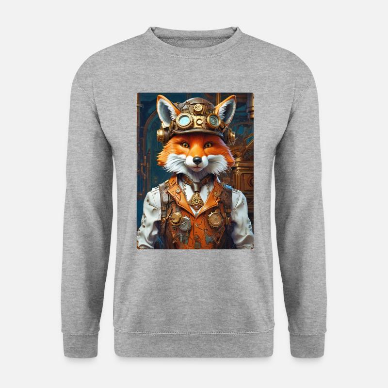 Steampunk Firefighter Fox 1.6 - Unisex Sweatshirt - salt & pepper