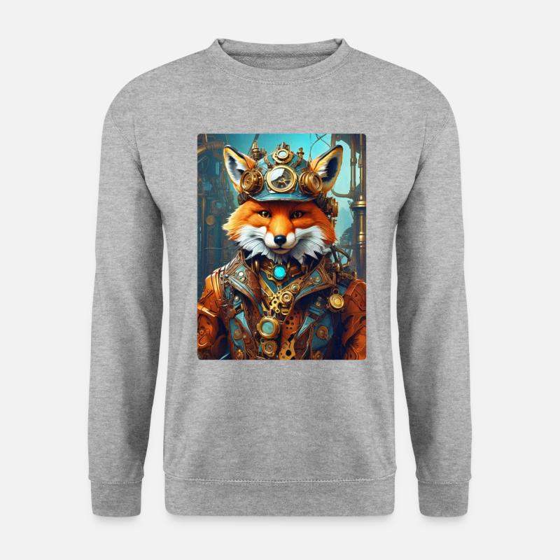 Steampunk Firefighter Fox 1.15 - Unisex Sweatshirt - salt & pepper