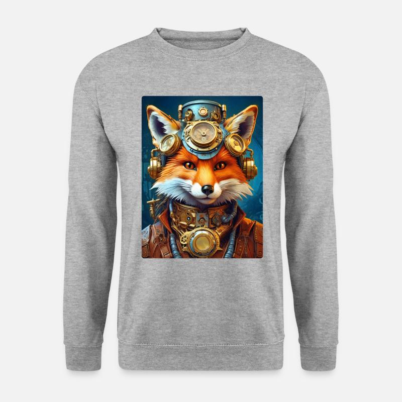 Steampunk Firefighter Fox 1.14 - Unisex Sweatshirt - salt & pepper