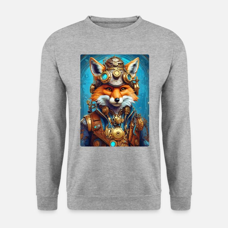 Steampunk Firefighter Fox 1.17 - Unisex Sweatshirt - salt & pepper