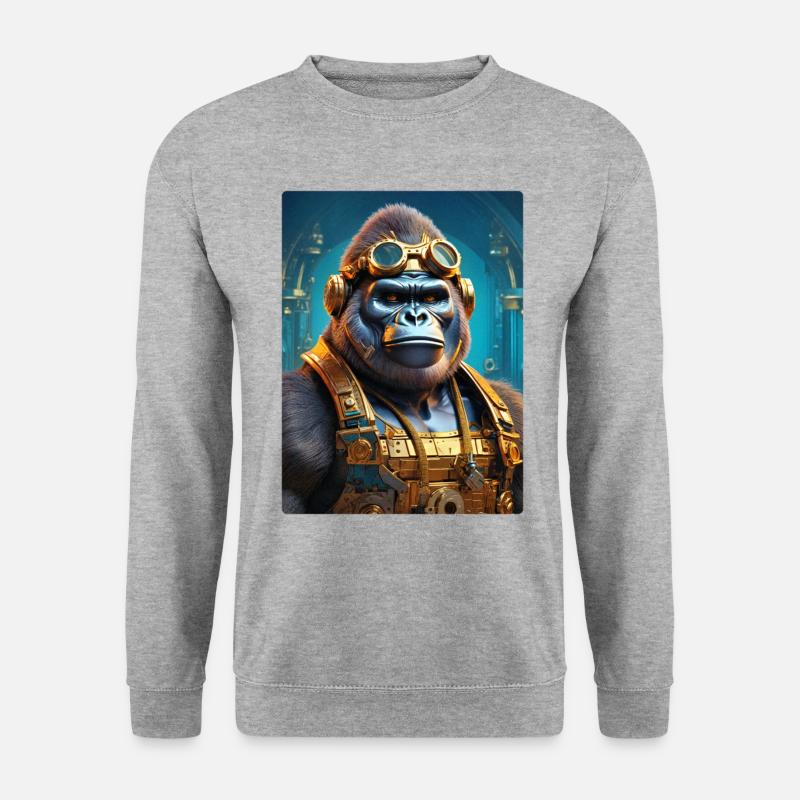 Steampunk Gorilla 1.18 - Unisex Sweatshirt - salt & pepper