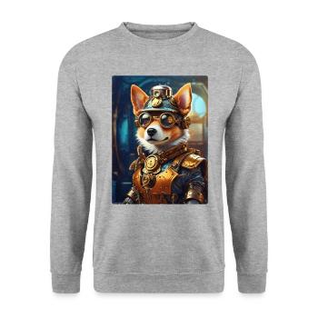 Steampunk Dog 1.7 - Unisex Sweatshirt - salt & pepper - Front - Alina (178cm) & Michal (187cm)