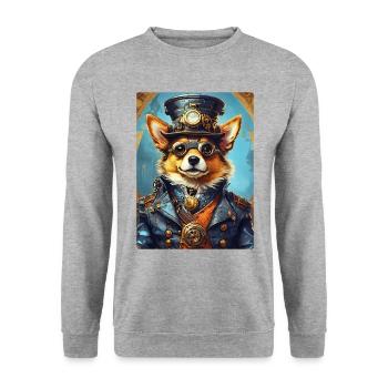 Steampunk Dog 1.8 - Unisex Sweatshirt - salt & pepper - Front - Alina (178cm) & Michal (187cm)